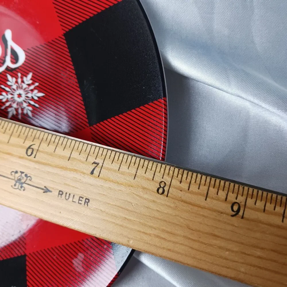 COOKIES FOR SANTA RED/BLACK PLAID 8'' PLATE